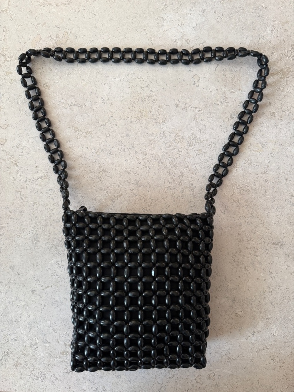 Black Beaded Crossbody Bag - Women